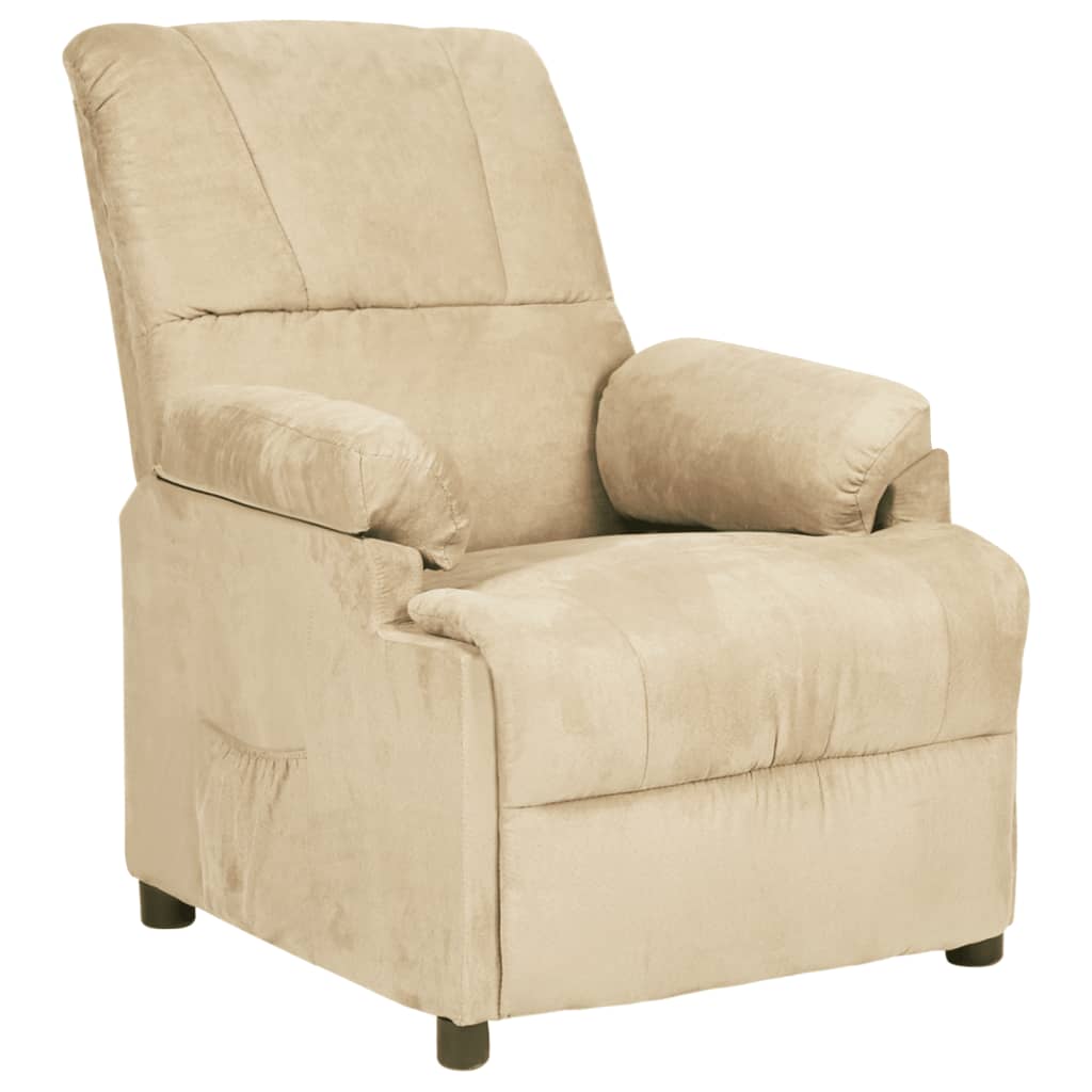 Fauteuil inclinable crème tissu microfibre