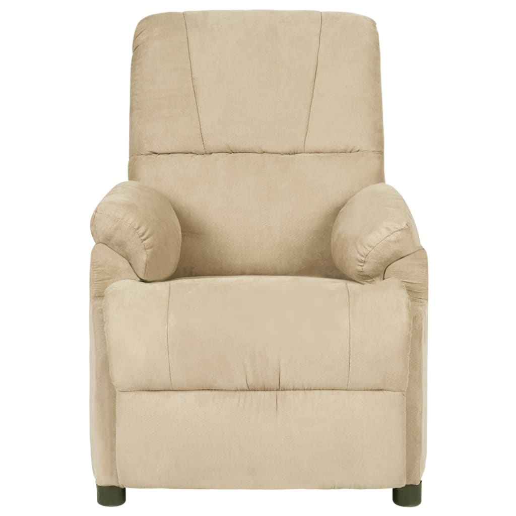 Fauteuil inclinable crème tissu microfibre