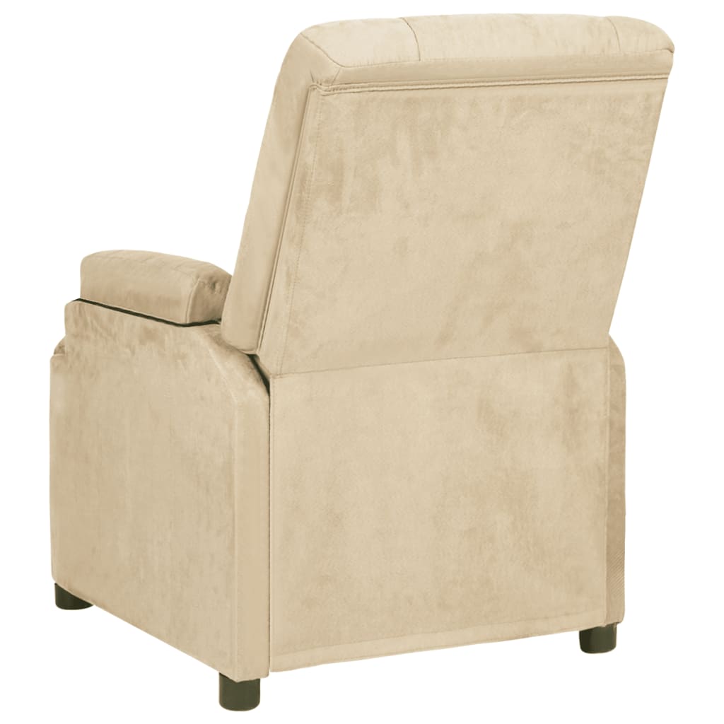 Fauteuil inclinable crème tissu microfibre