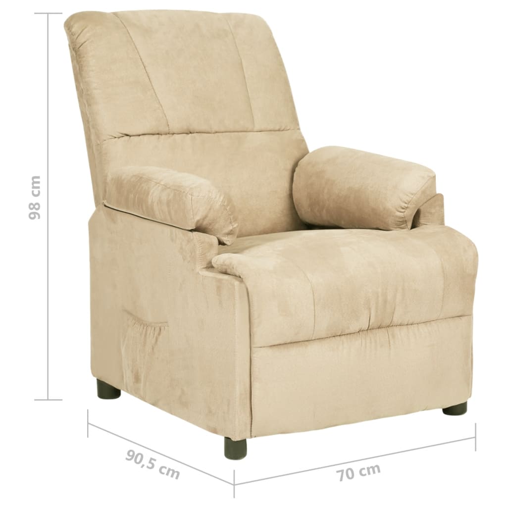 Fauteuil inclinable crème tissu microfibre