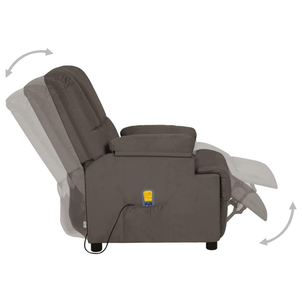Fauteuil de massage gris foncé tissu microfibre - XIOS