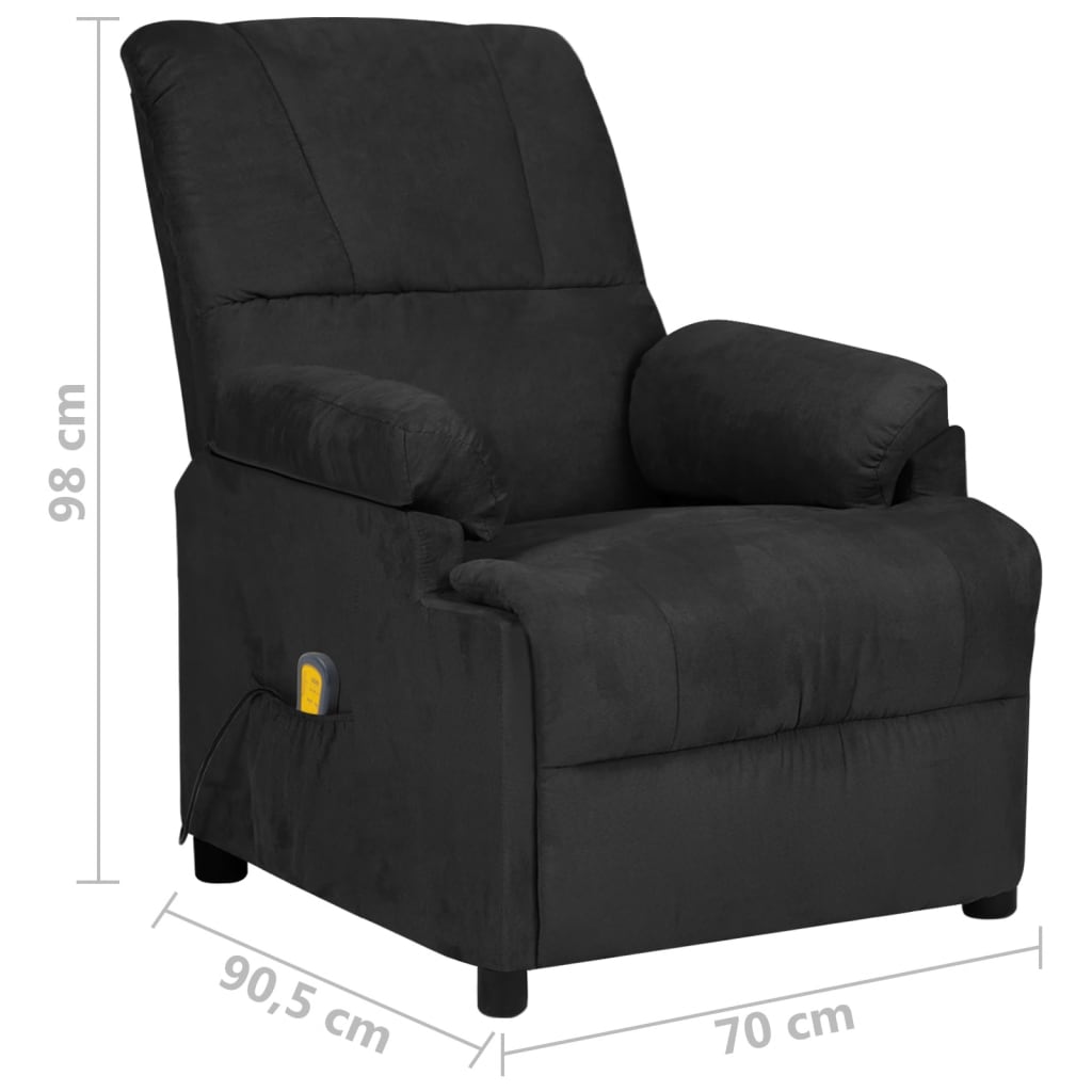 Fauteuil de massage noir tissu microfibre - XIOS