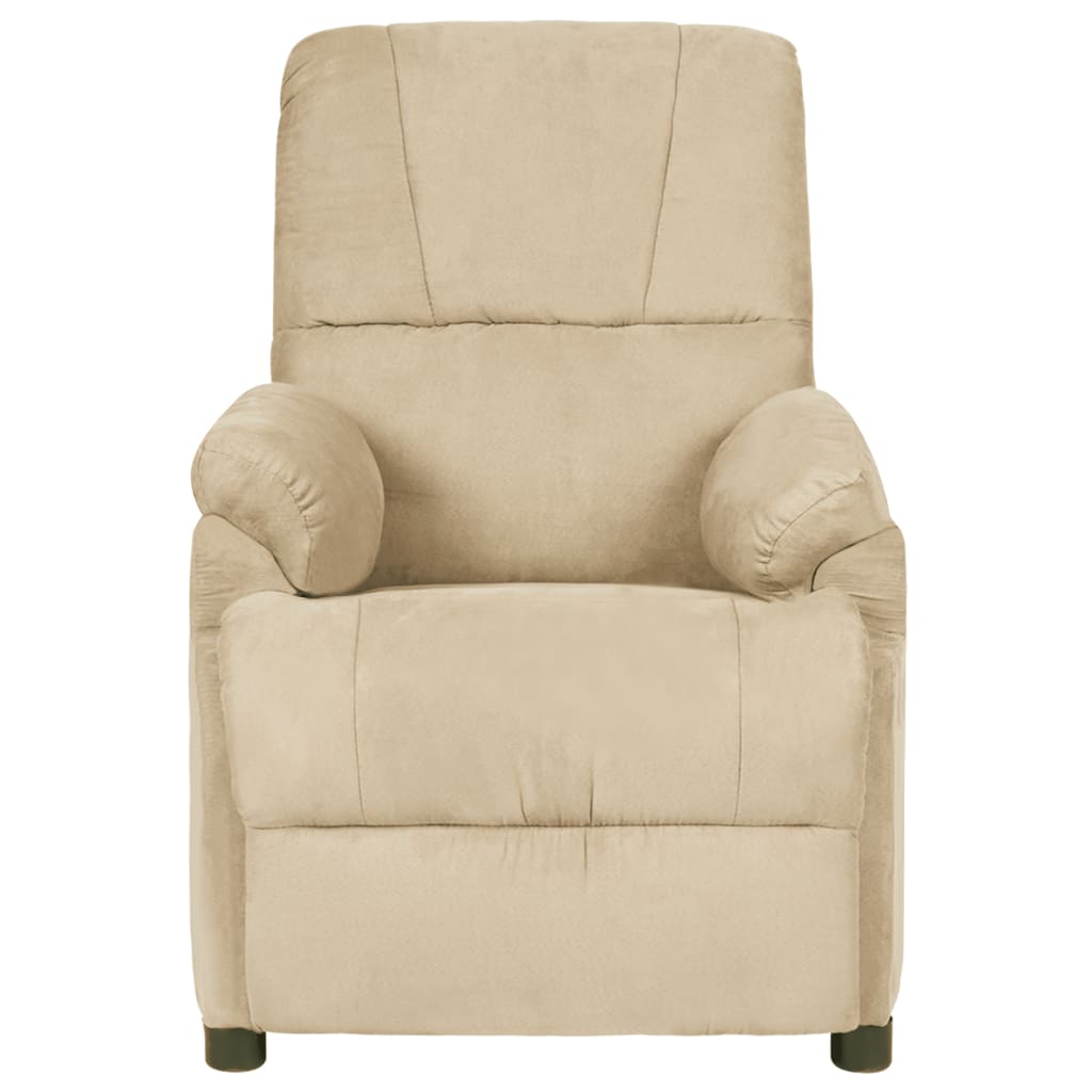 Fauteuil de massage crème tissu microfibre