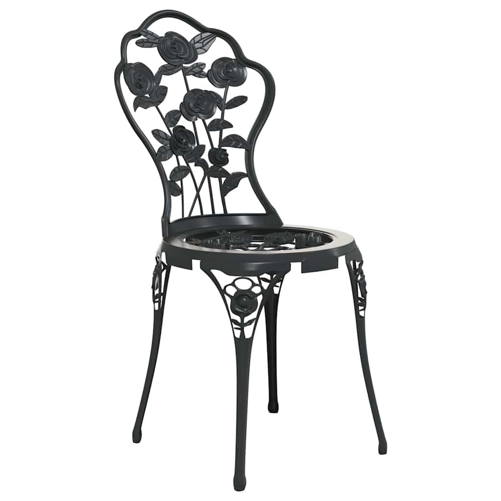 Ensemble de bistro 3 pcs Aluminium coulé Noir
