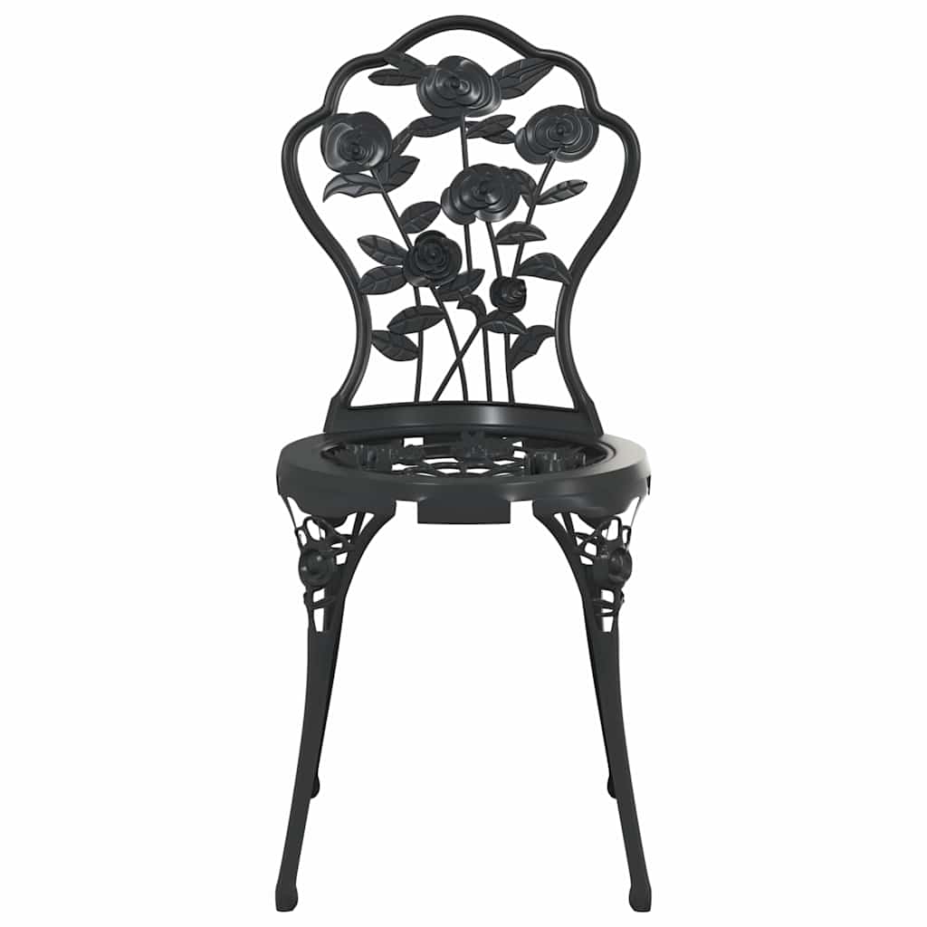 Ensemble de bistro 3 pcs Aluminium coulé Noir