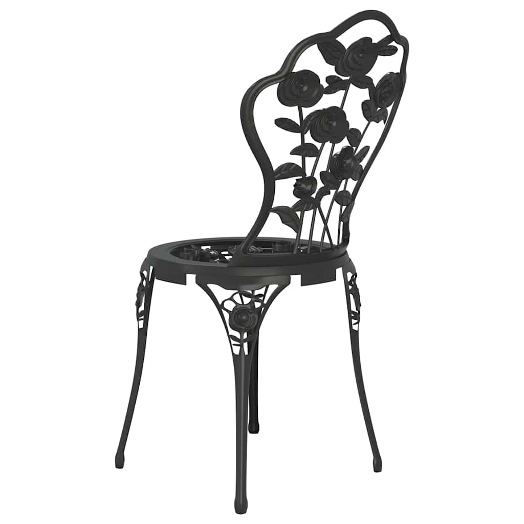 Ensemble de bistro 3 pcs Aluminium coulé Noir