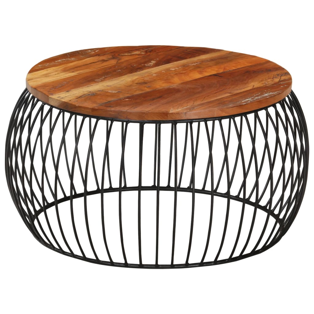 Table basse Ø68 cm Bois de récupération solide - XIOS