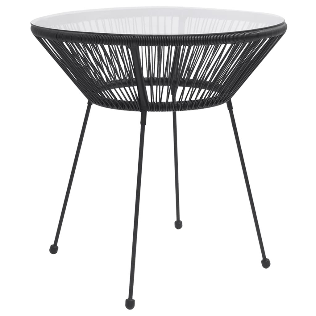 Ensemble à manger de jardin 3 pcs Noir