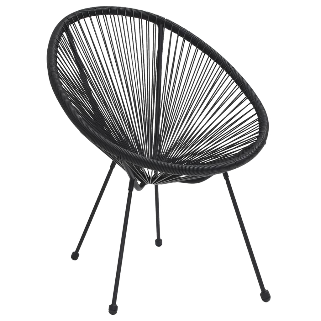 Ensemble à manger de jardin 3 pcs Noir