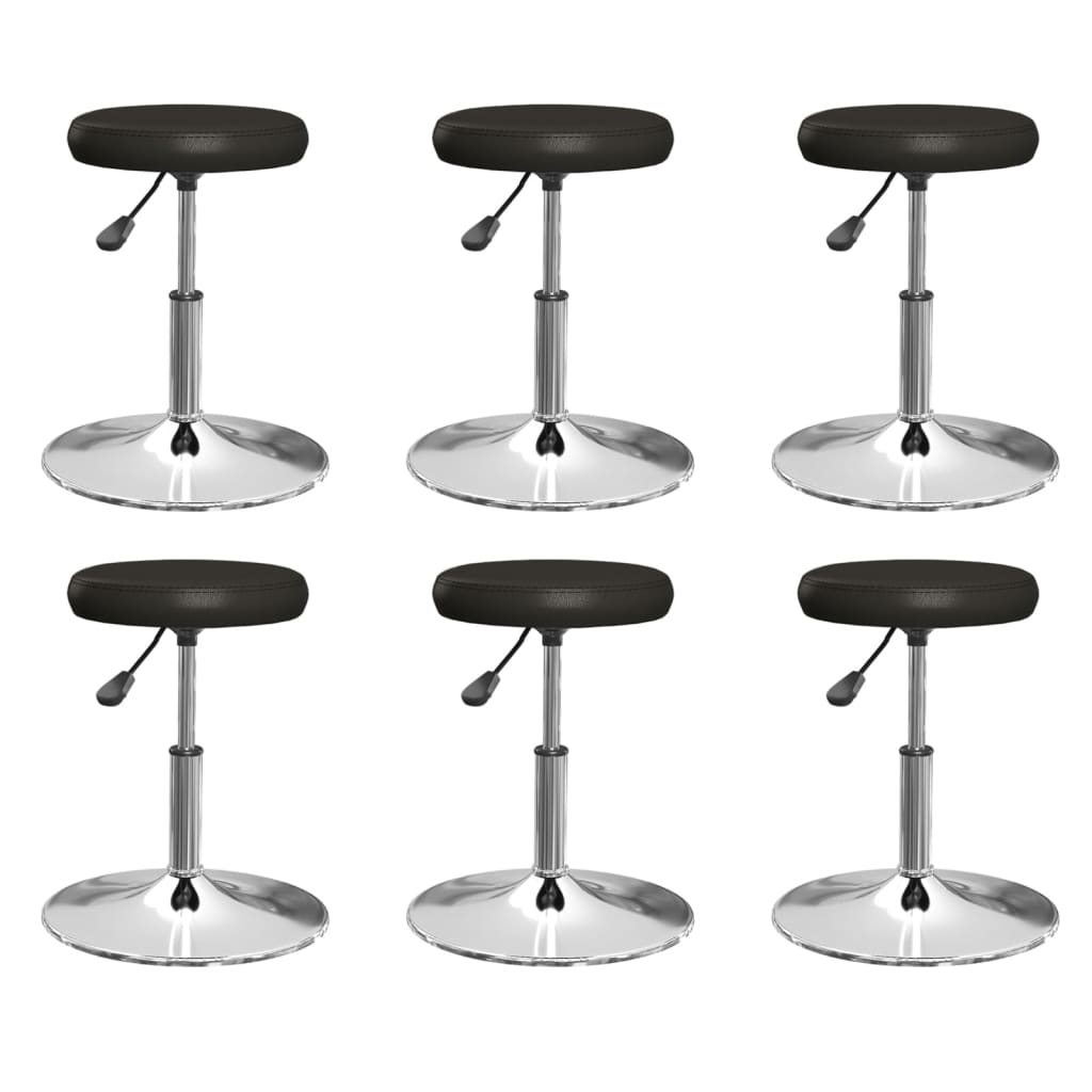 Chaises à manger lot de 6 noir similicuir - XIOS