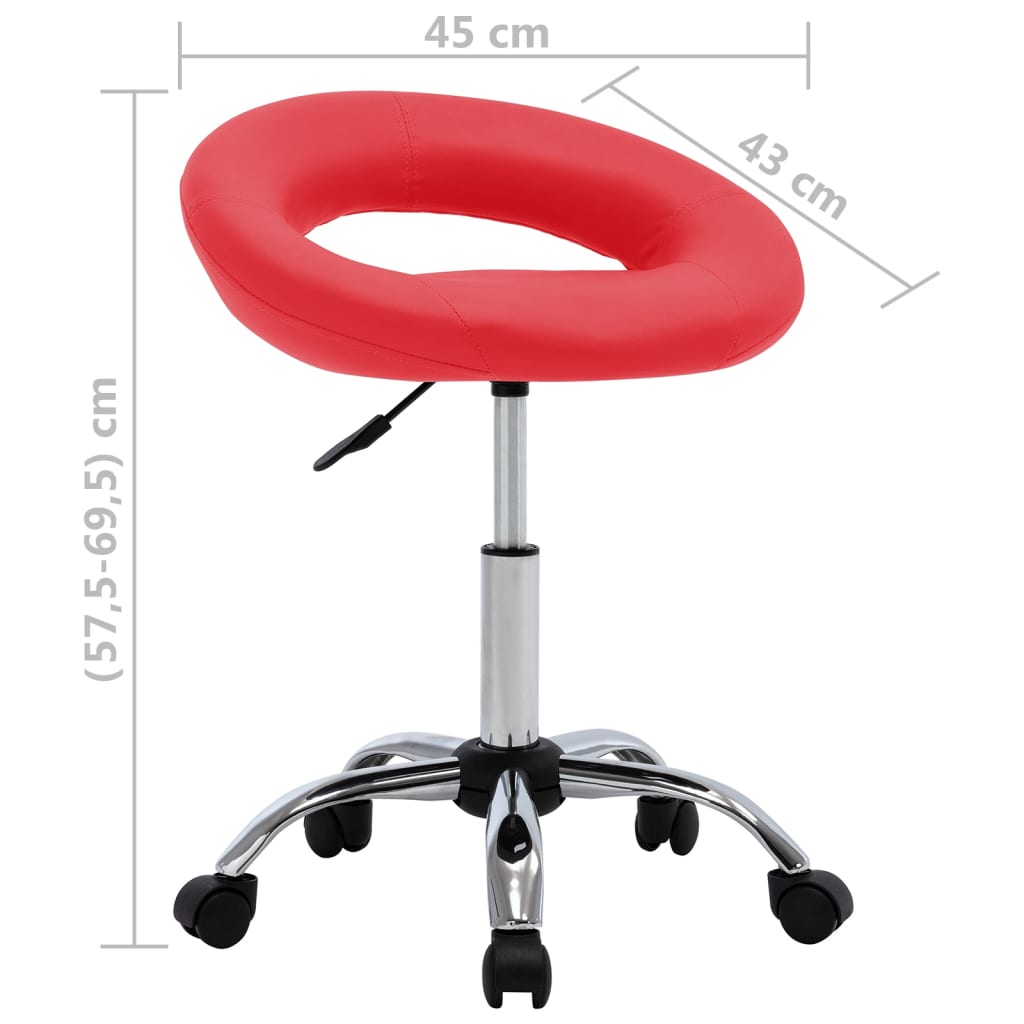Chaise pivotante à manger Rouge Similicuir - XIOS