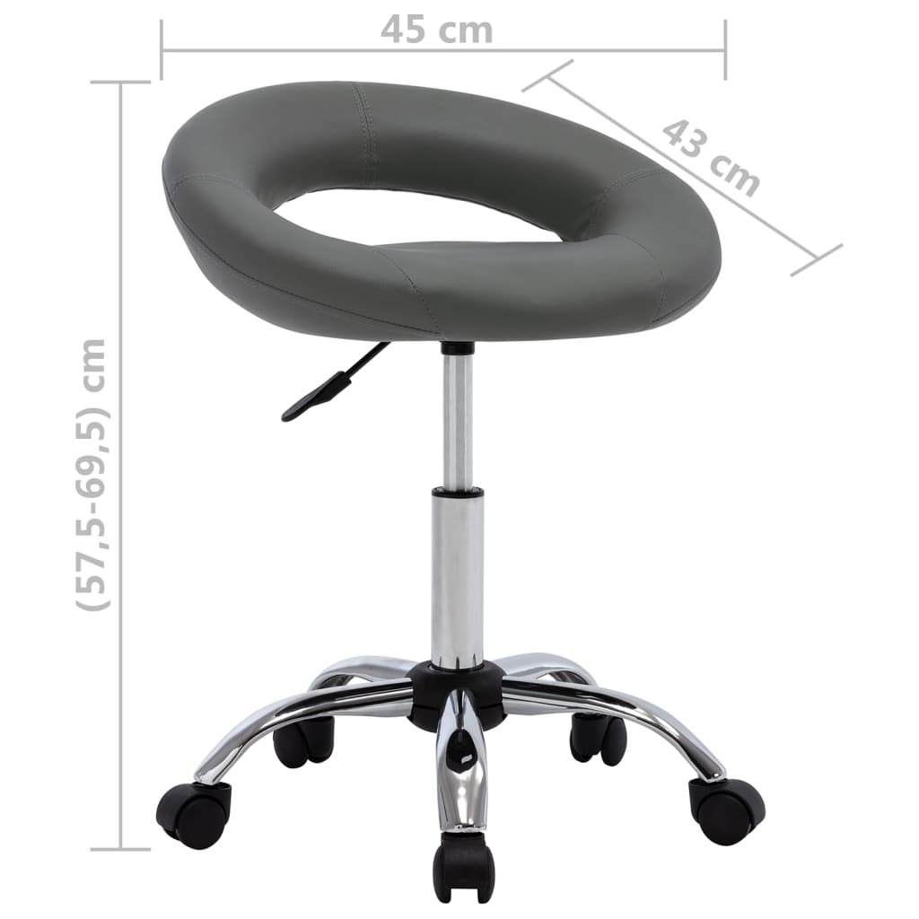 Chaise pivotante de salle à manger Gris Similicuir - XIOS