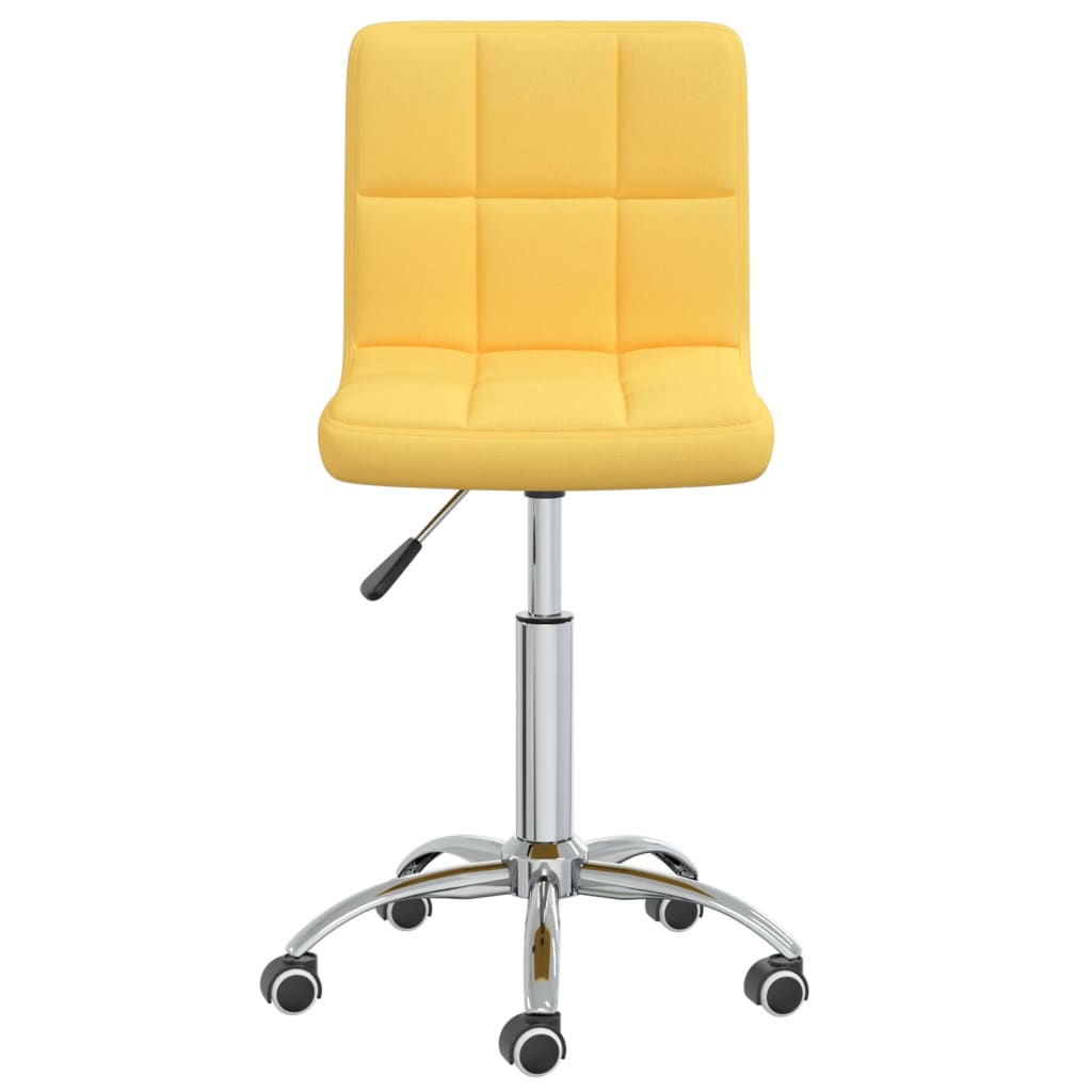 Chaise pivotante de salle à manger Jaune moutarde Tissu Chaises de cuisine vidaXL