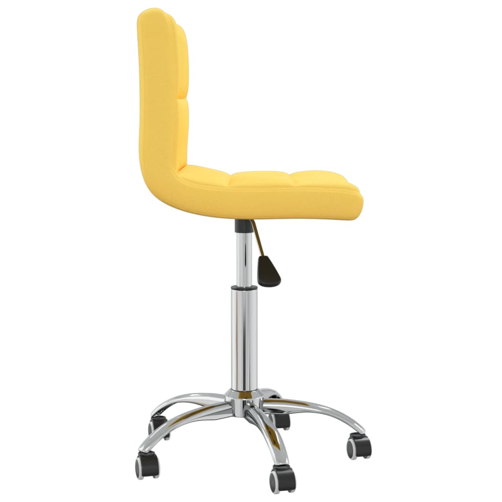 Chaise pivotante de salle à manger Jaune moutarde Tissu Chaises de cuisine vidaXL
