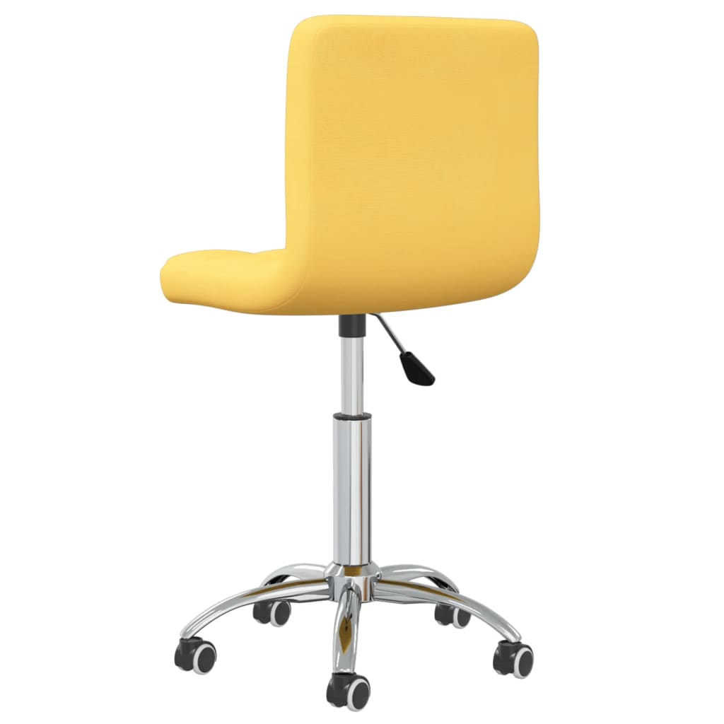 Chaise pivotante de salle à manger Jaune moutarde Tissu Chaises de cuisine vidaXL