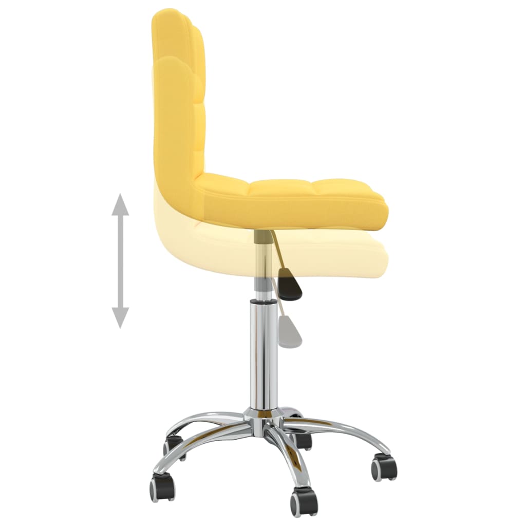 Chaise pivotante de salle à manger Jaune moutarde Tissu Chaises de cuisine vidaXL