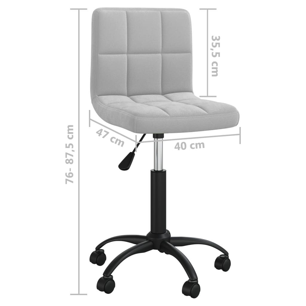 Chaise pivotante de salle à manger Gris clair Velours - XIOS
