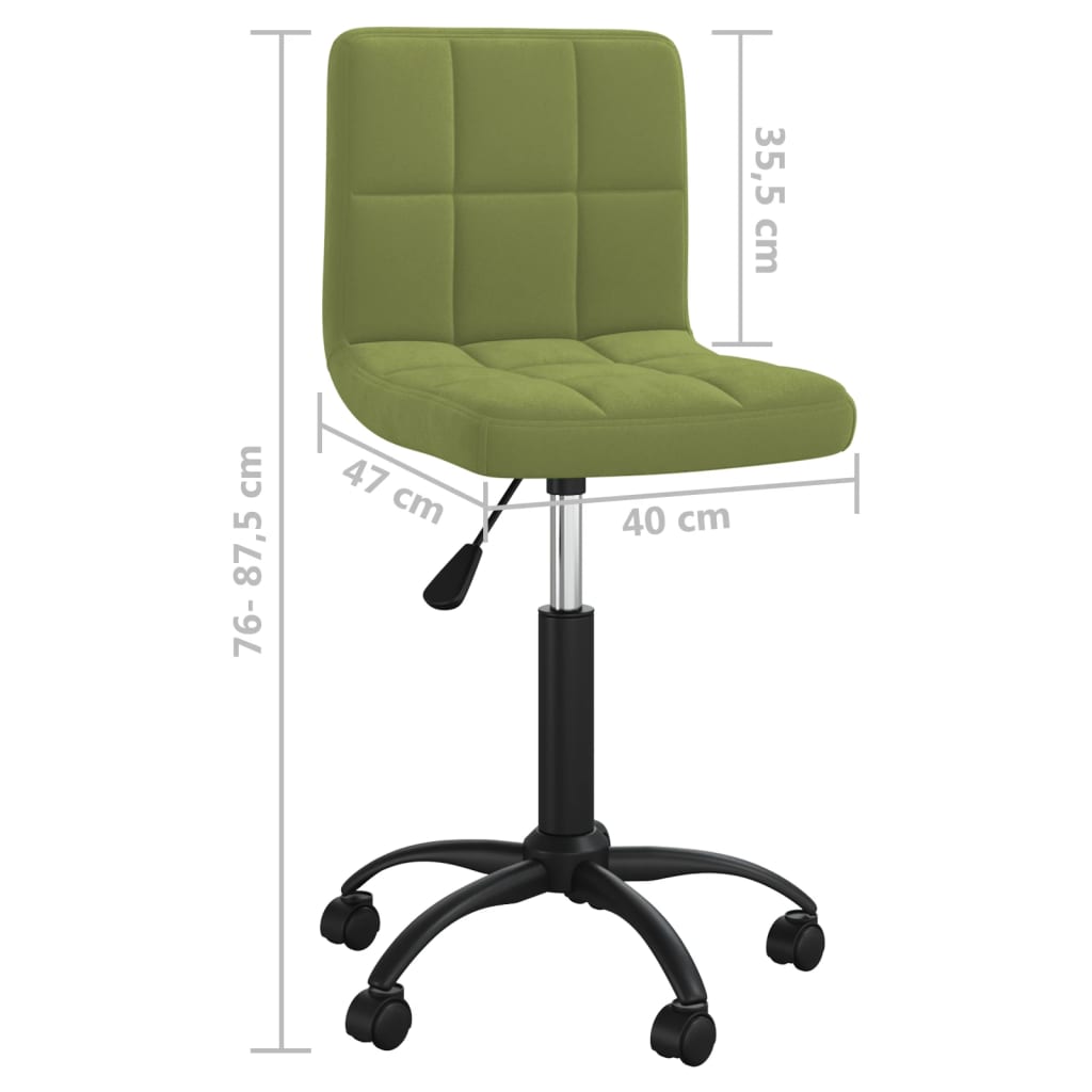 Chaise pivotante de salle à manger Vert clair Velours - XIOS