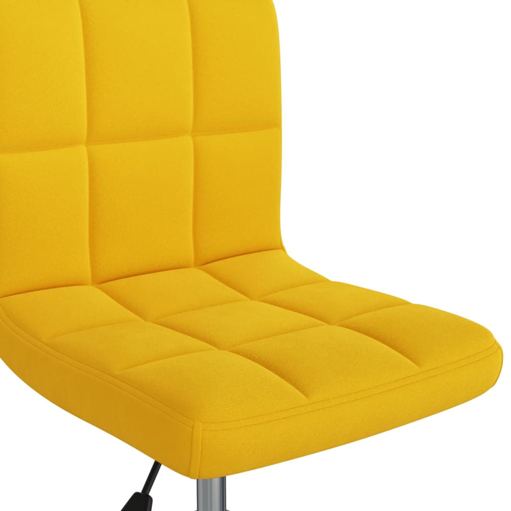 Chaise pivotante de salle à manger Jaune moutarde Velours Chaises de cuisine vidaXL