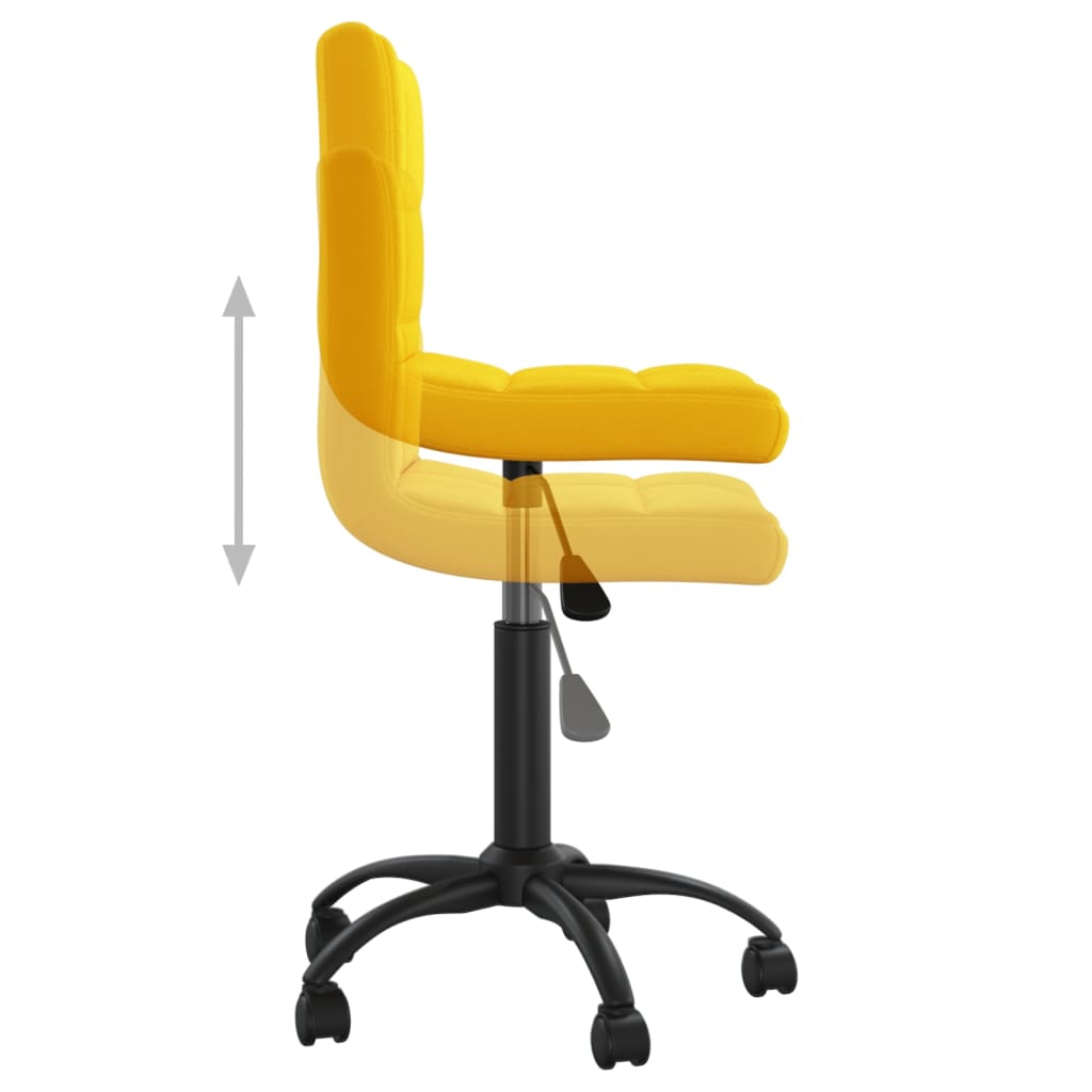 Chaise pivotante de salle à manger Jaune moutarde Velours Chaises de cuisine vidaXL
