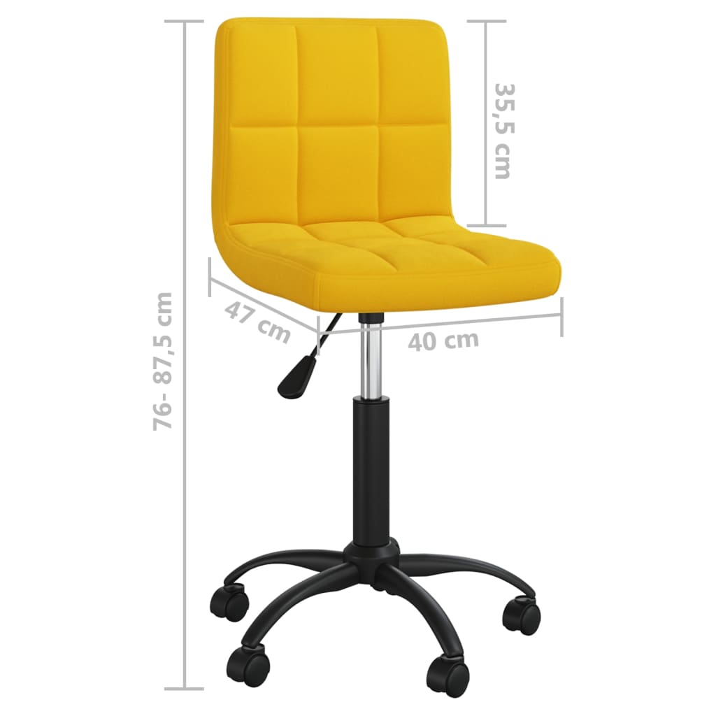 Chaise pivotante de salle à manger Jaune moutarde Velours Chaises de cuisine vidaXL