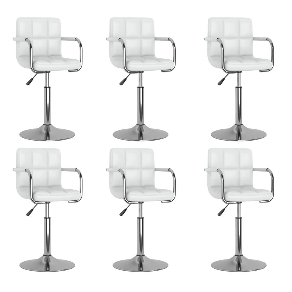 Chaises pivotantes à manger lot de 6 blanc similicuir - XIOS