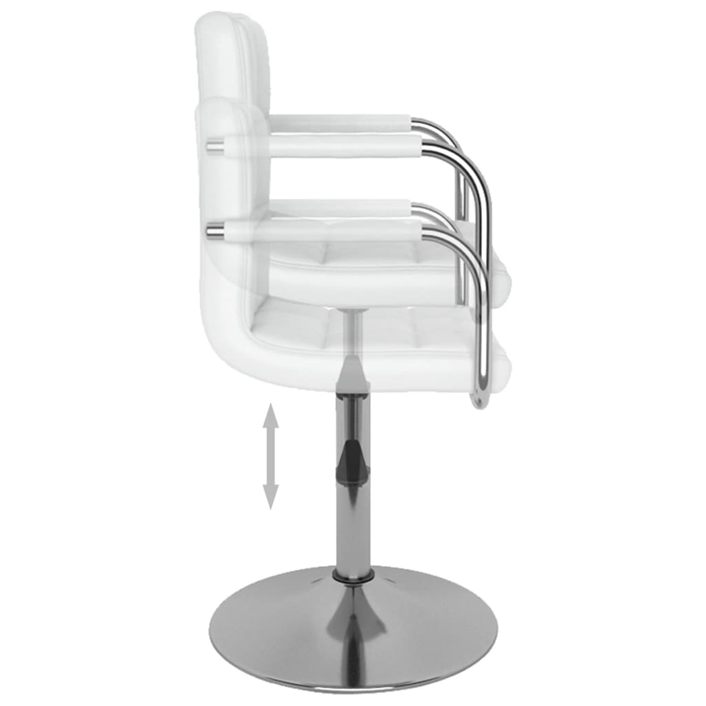 Chaises pivotantes à manger lot de 6 blanc similicuir - XIOS
