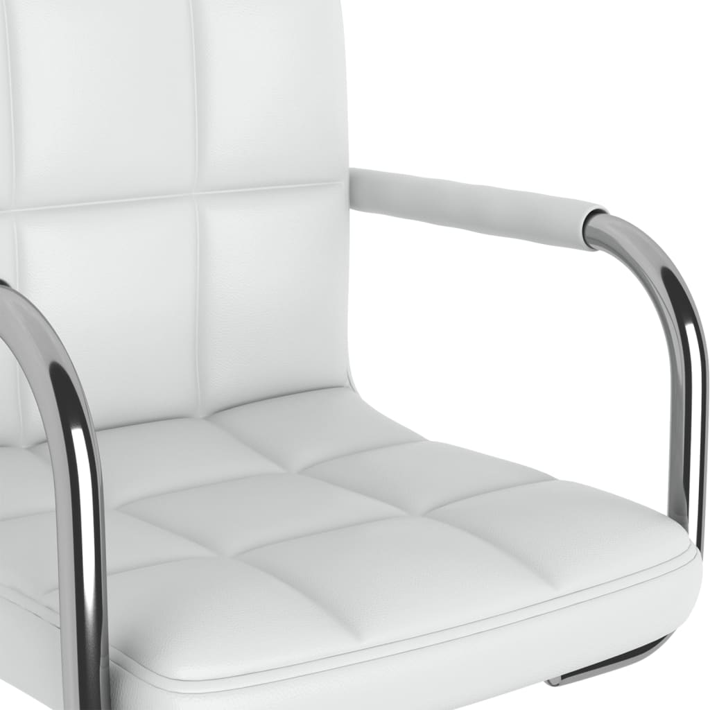 Chaises pivotantes à manger lot de 6 blanc similicuir - XIOS