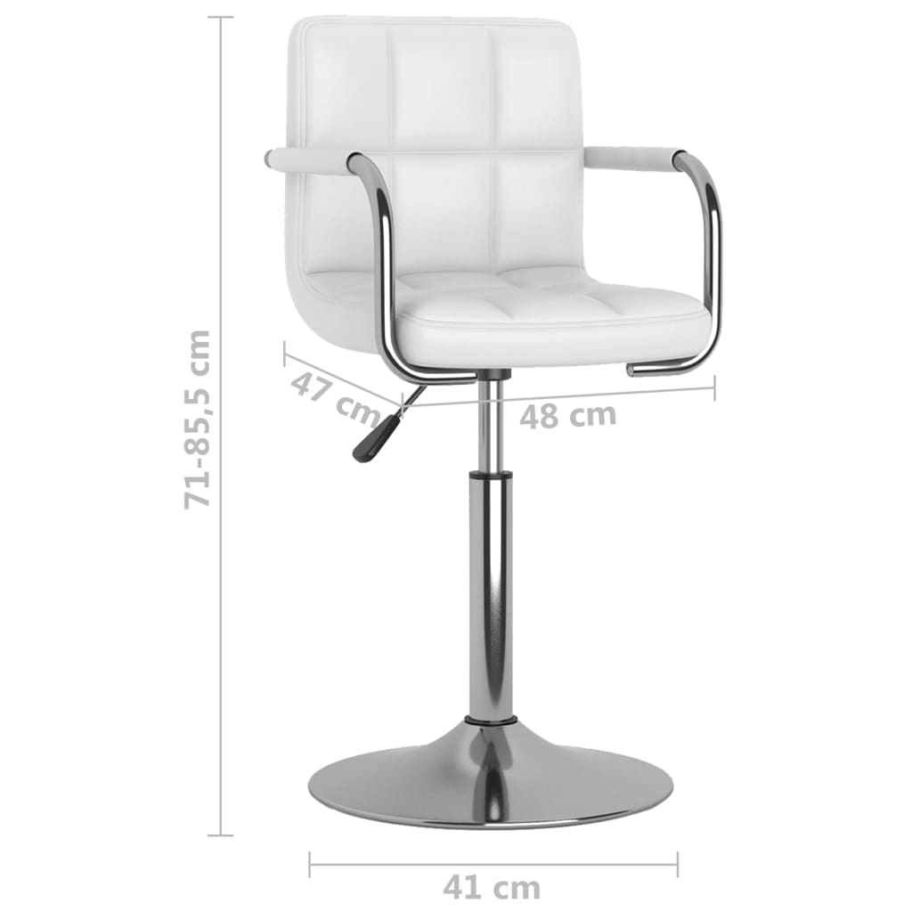 Chaises pivotantes à manger lot de 6 blanc similicuir - XIOS