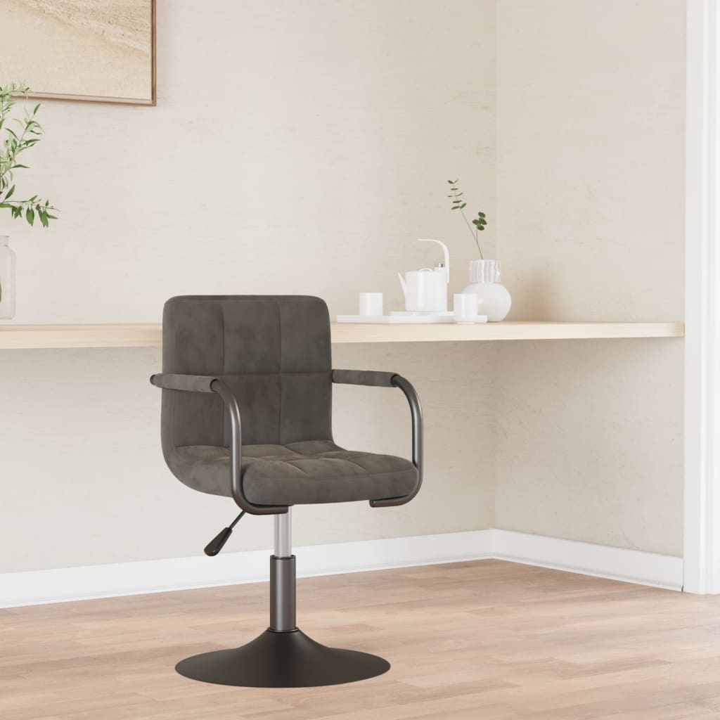 Chaise de salle à manger Gris foncé Velours - XIOS