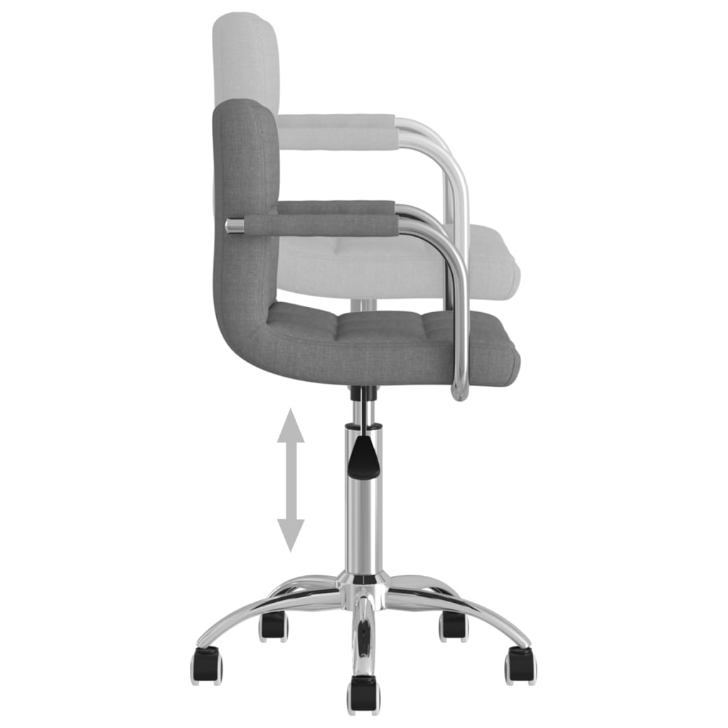 Chaise pivotante de salle à manger Gris clair Tissu - XIOS