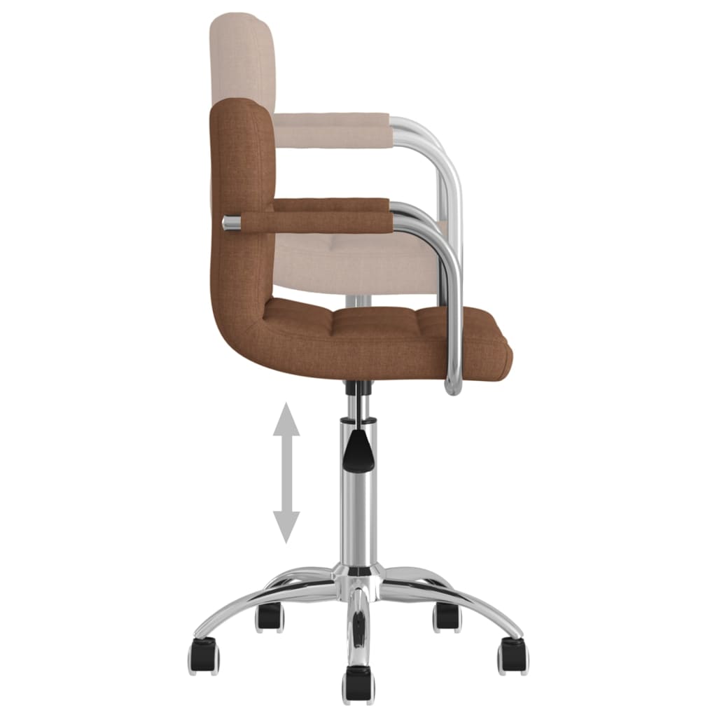 Chaise pivotante de salle à manger Marron Tissu - XIOS