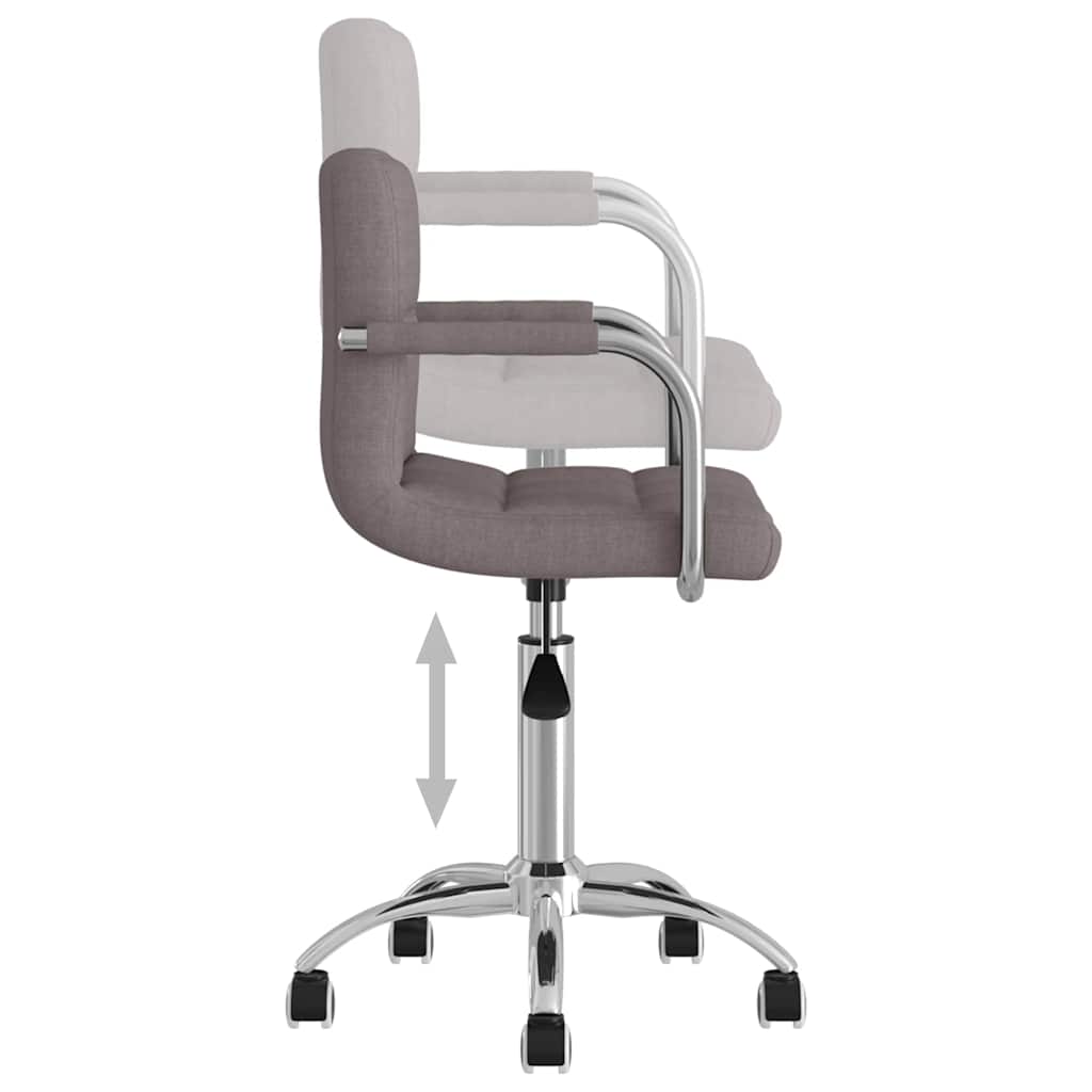 Chaise pivotante de salle à manger Taupe Tissu - XIOS