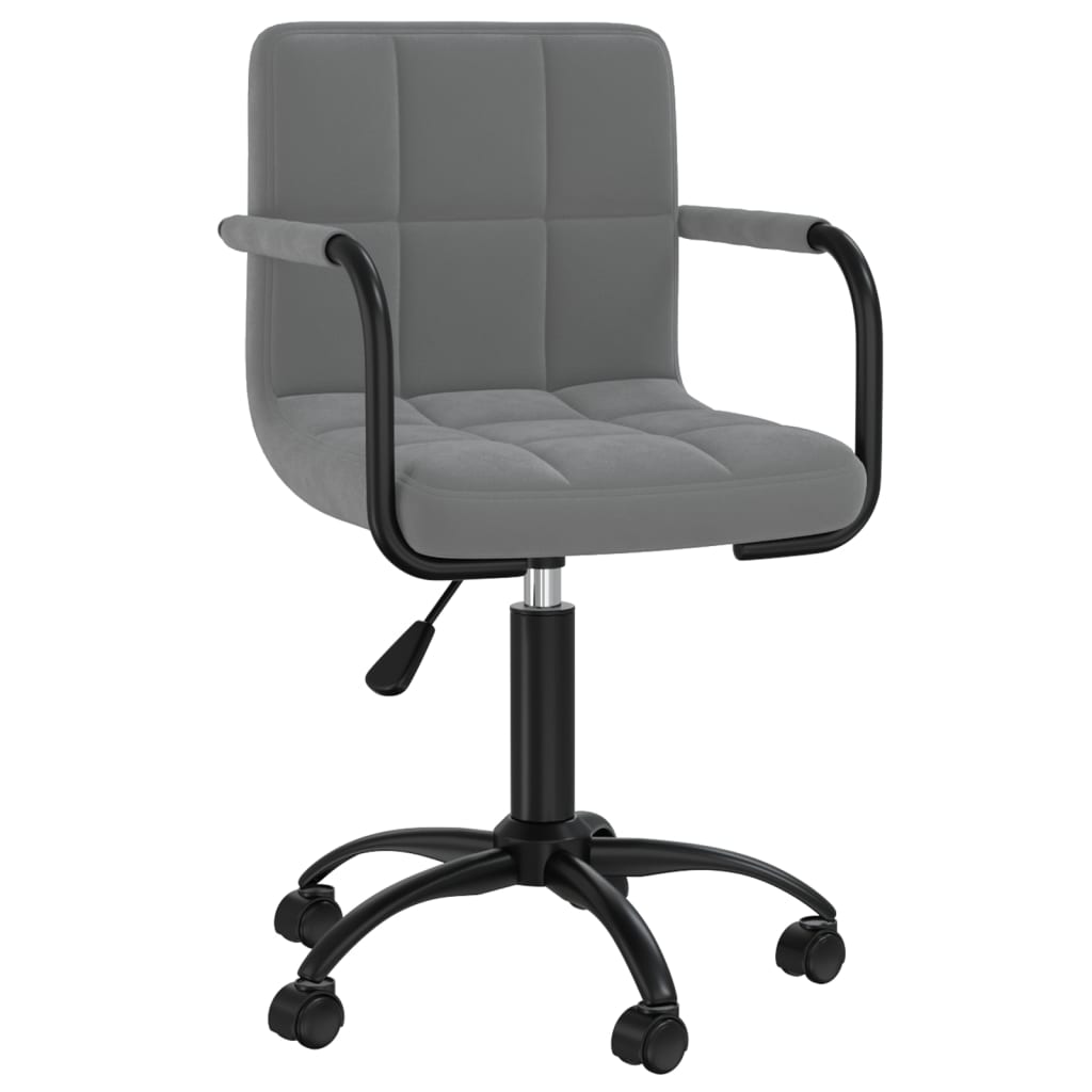 Chaises pivotantes à manger lot de 6 gris foncé velours - XIOS