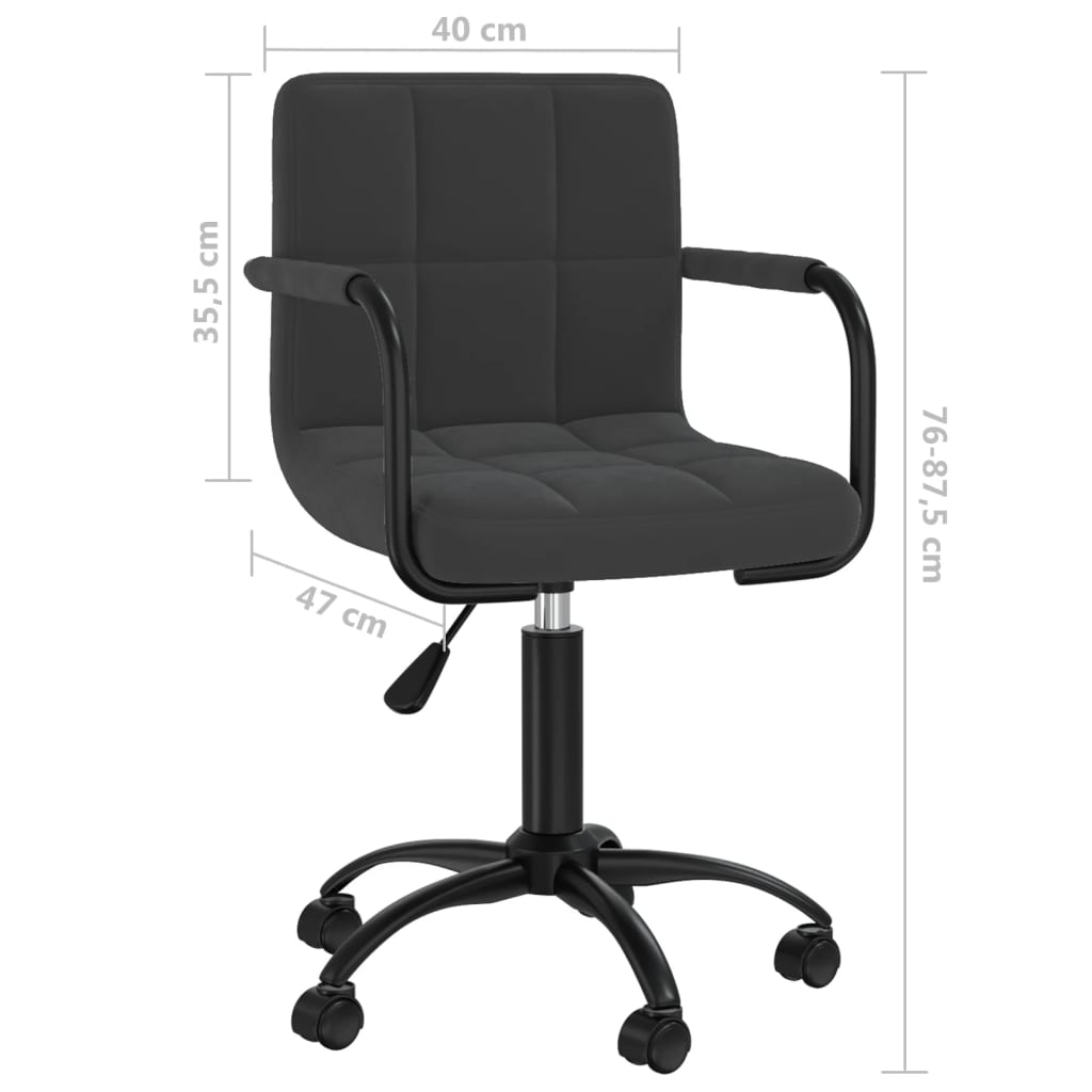 Chaise pivotante de salle à manger Noir Velours - XIOS