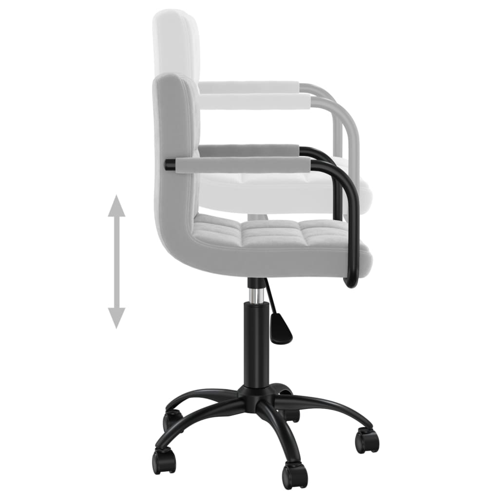 Chaise pivotante de salle à manger Gris clair Velours - XIOS