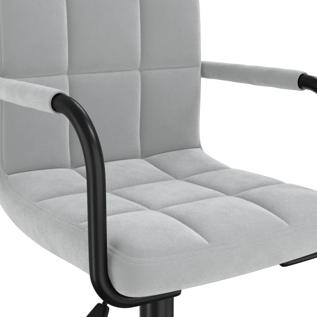 Chaise pivotante de salle à manger Gris clair Velours - XIOS