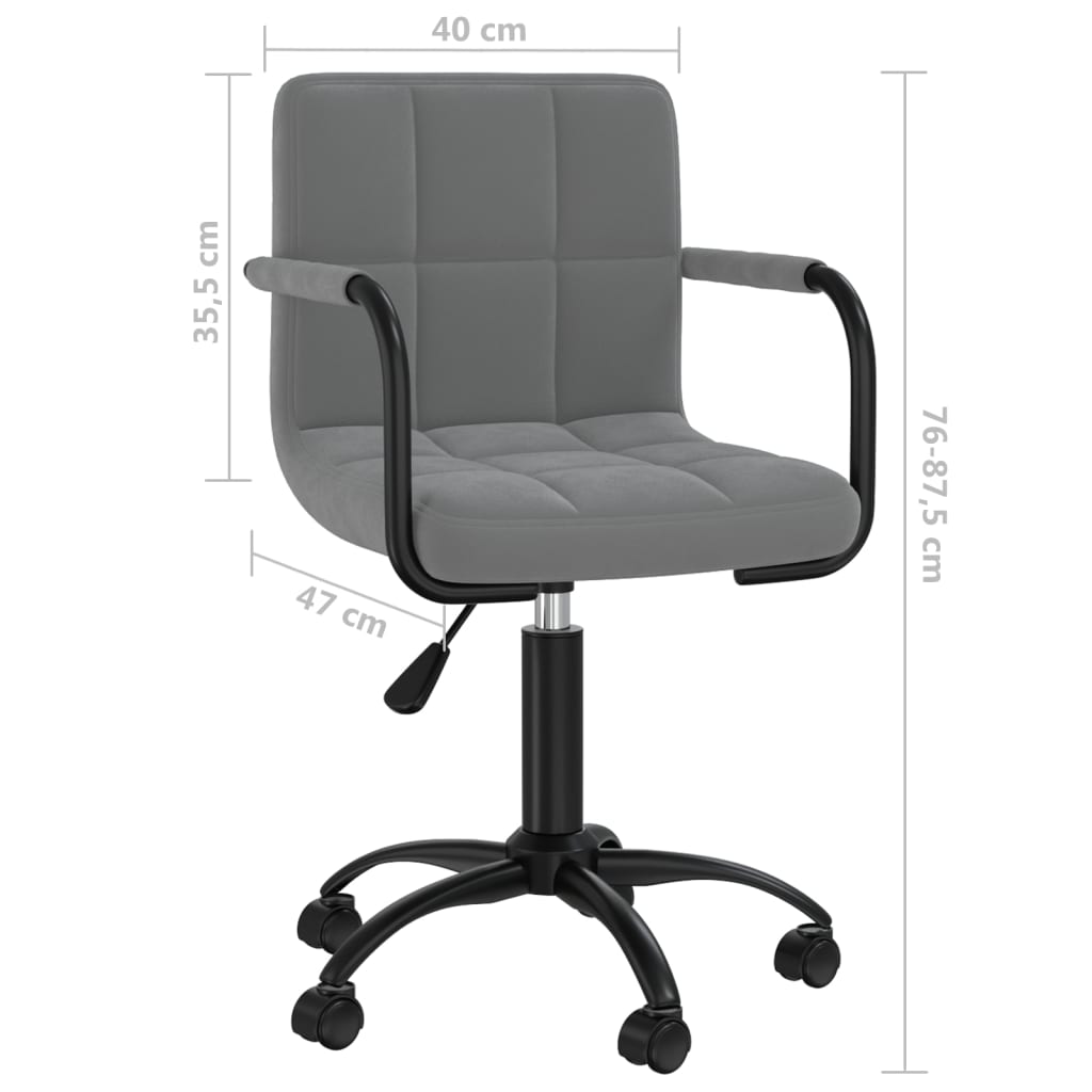 Chaise pivotante de salle à manger Gris foncé Velours - XIOS