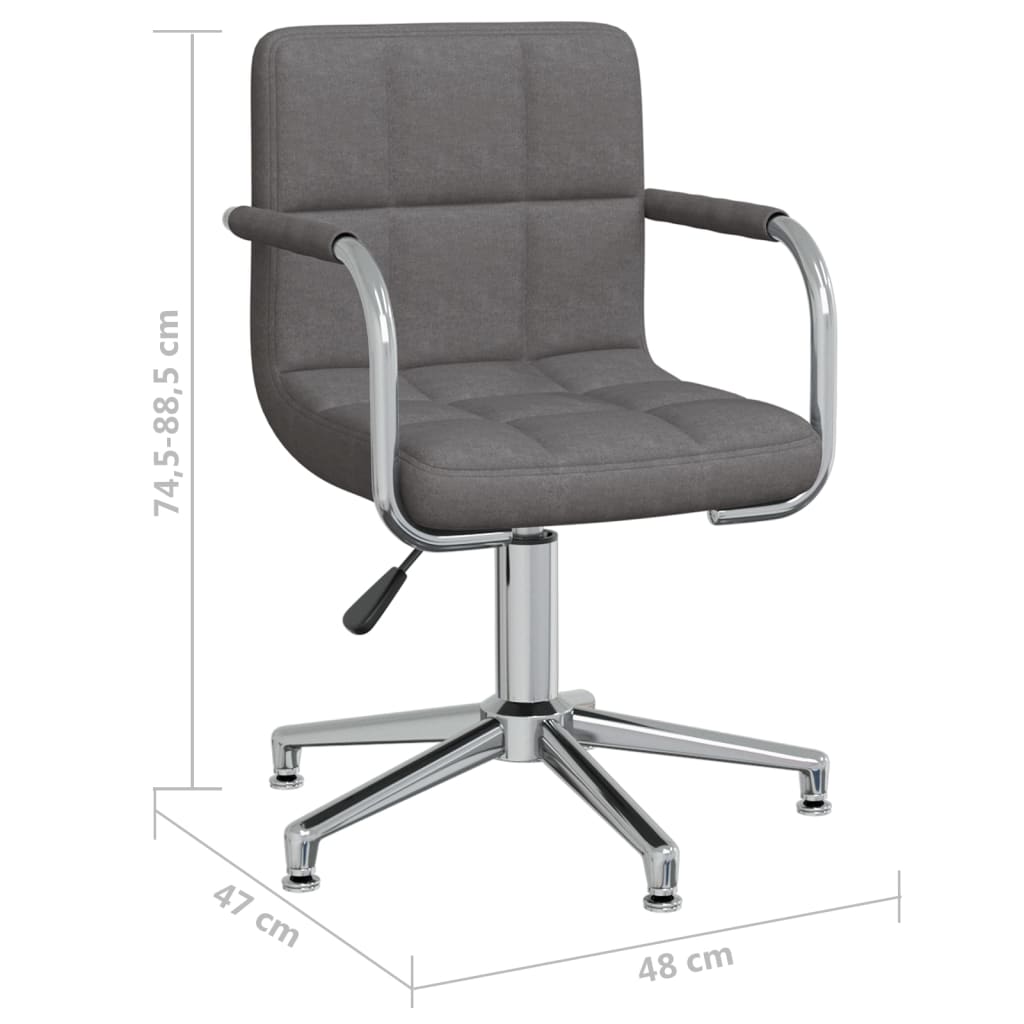 Chaise pivotante de salle à manger Gris foncé Tissu - XIOS