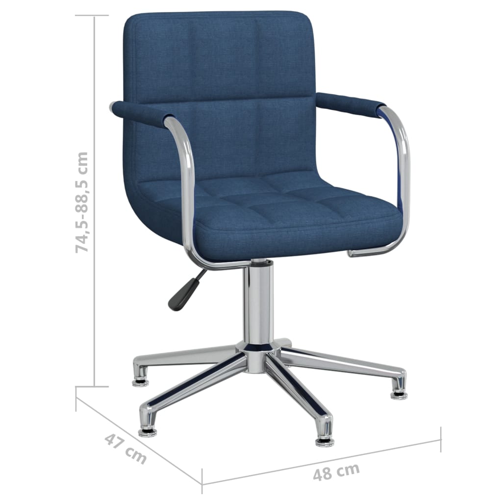 Chaise pivotante de salle à manger Bleu Tissu - XIOS