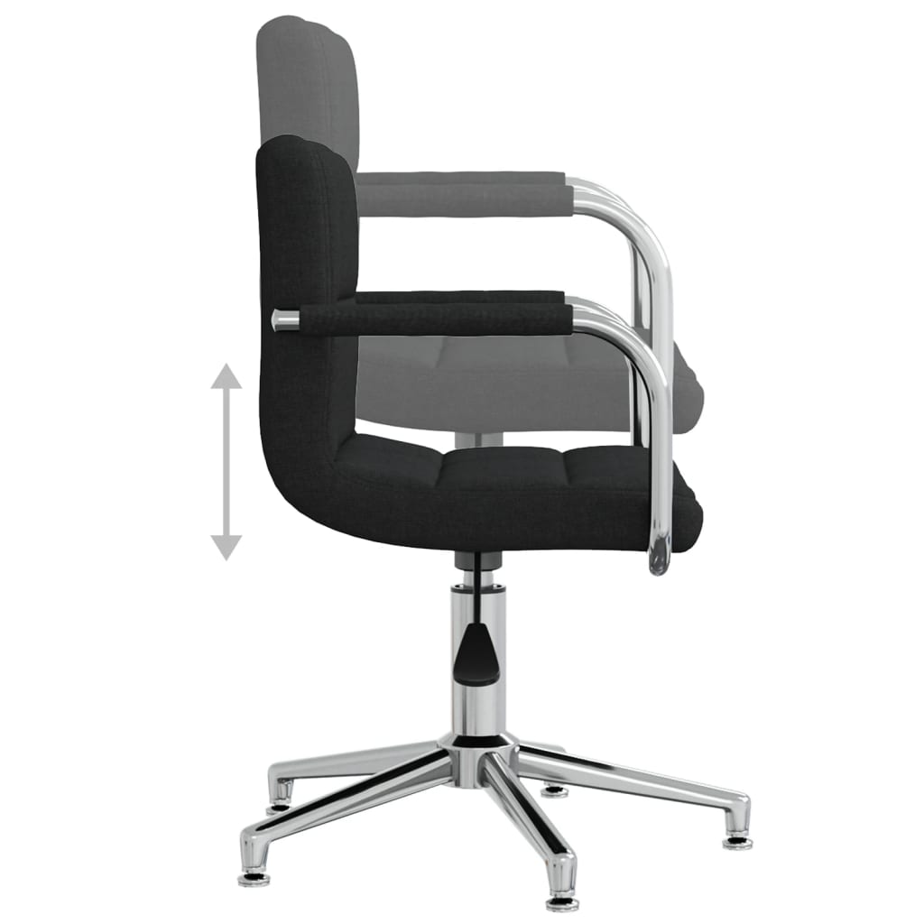 Chaise pivotante de salle à manger Noir Tissu - XIOS