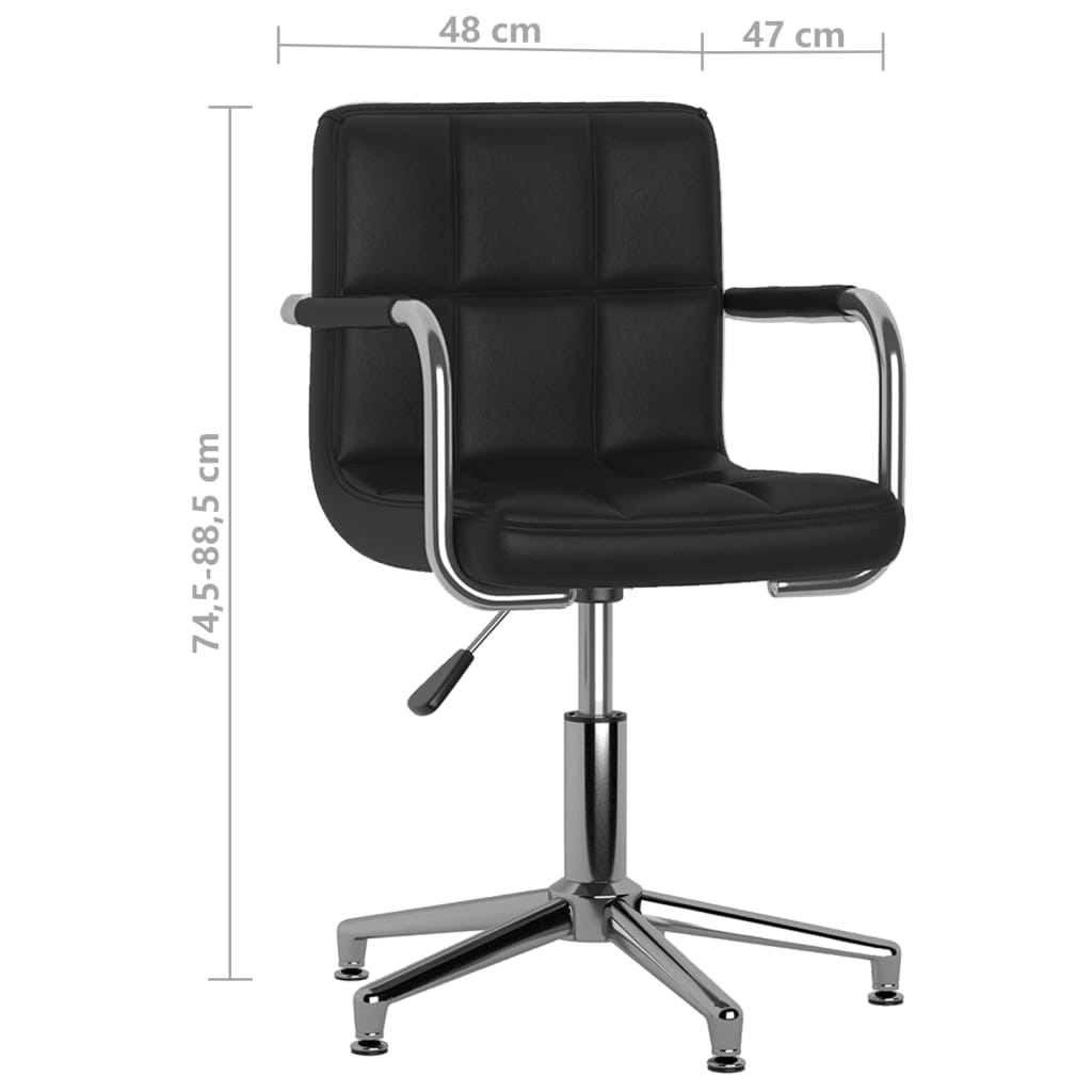 Chaise pivotante de salle à manger Noir Similicuir - XIOS