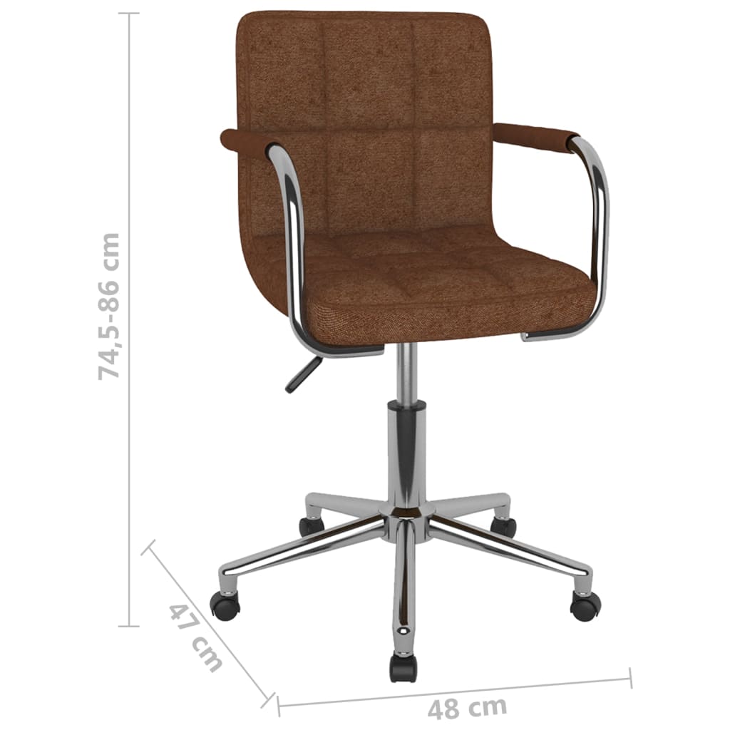 Chaise pivotante de salle à manger Marron Tissu - XIOS