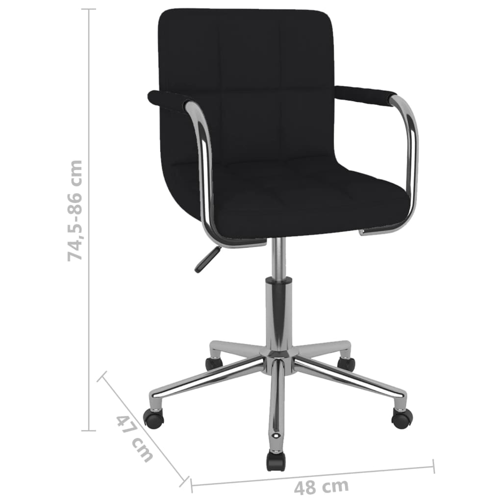 Chaise pivotante de salle à manger Noir Tissu - XIOS