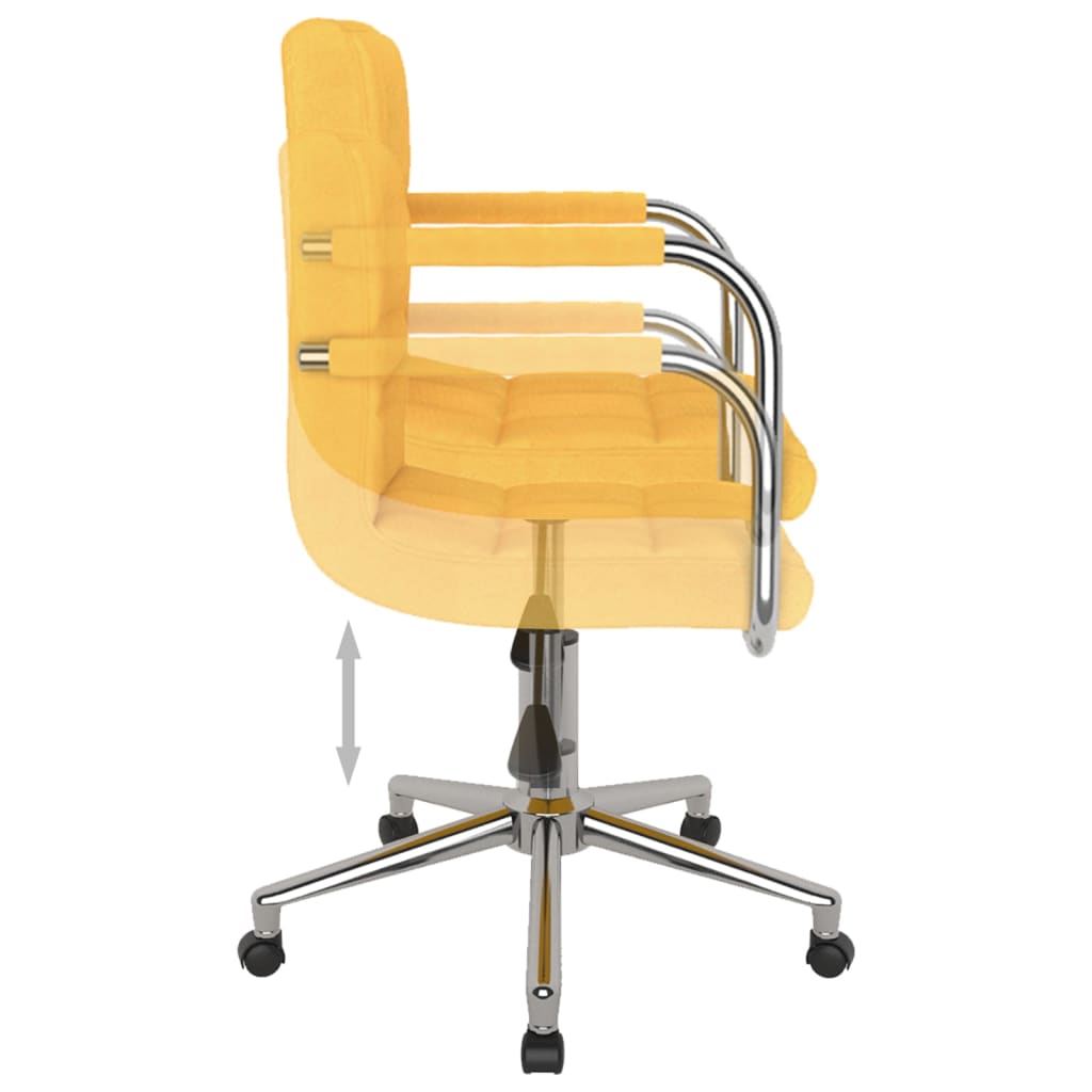 Chaise pivotante de salle à manger Jaune moutarde Tissu - XIOS