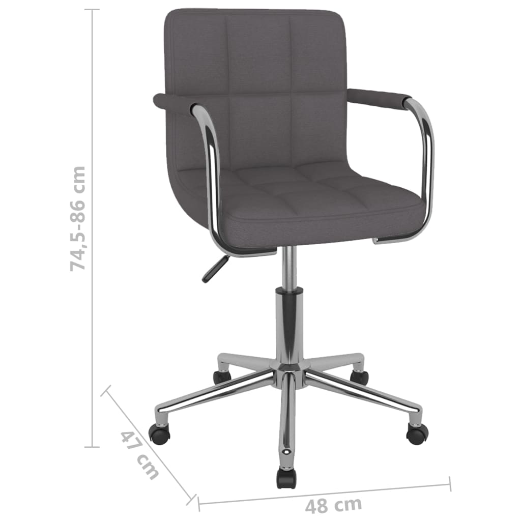 Chaise pivotante de salle à manger Taupe Tissu - XIOS