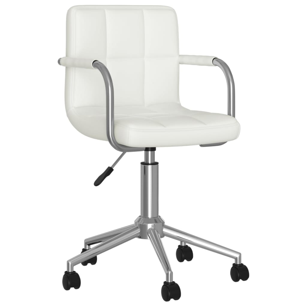 Chaise pivotante de salle à manger Blanc Similicuir - XIOS