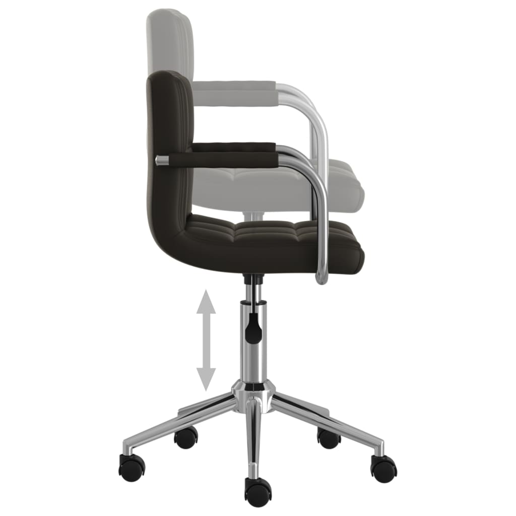 Chaise pivotante de salle à manger Noir Similicuir - XIOS