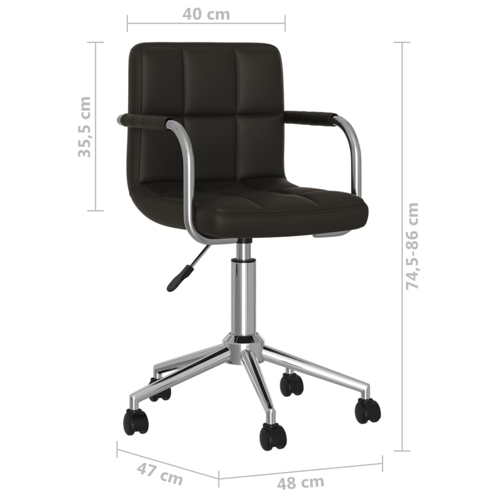 Chaise pivotante de salle à manger Noir Similicuir - XIOS