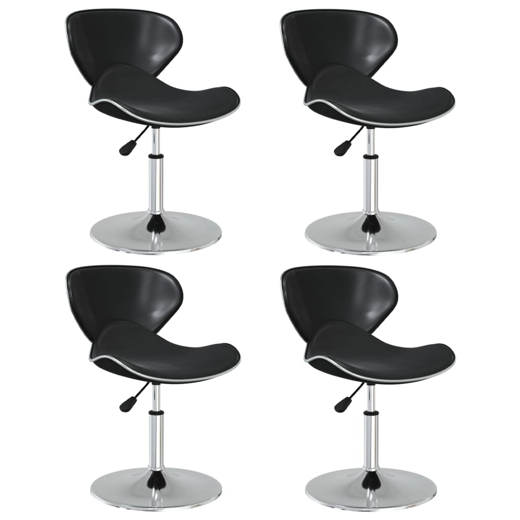 Chaises à manger lot de 4 noir similicuir - XIOS
